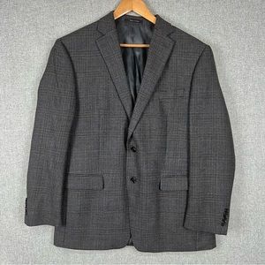 Lauren Ralph Lauren Men’s Blazer 46 S 100% Wool Herringbone Gray Brown ECU